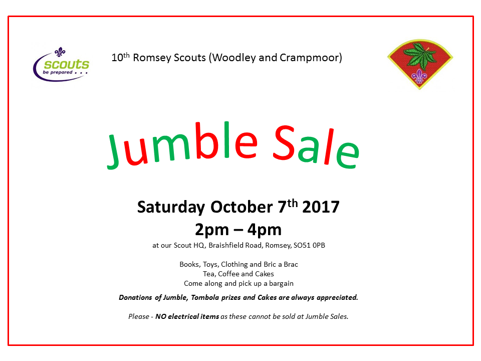2017.10.07 Scouts Jumble Sale
